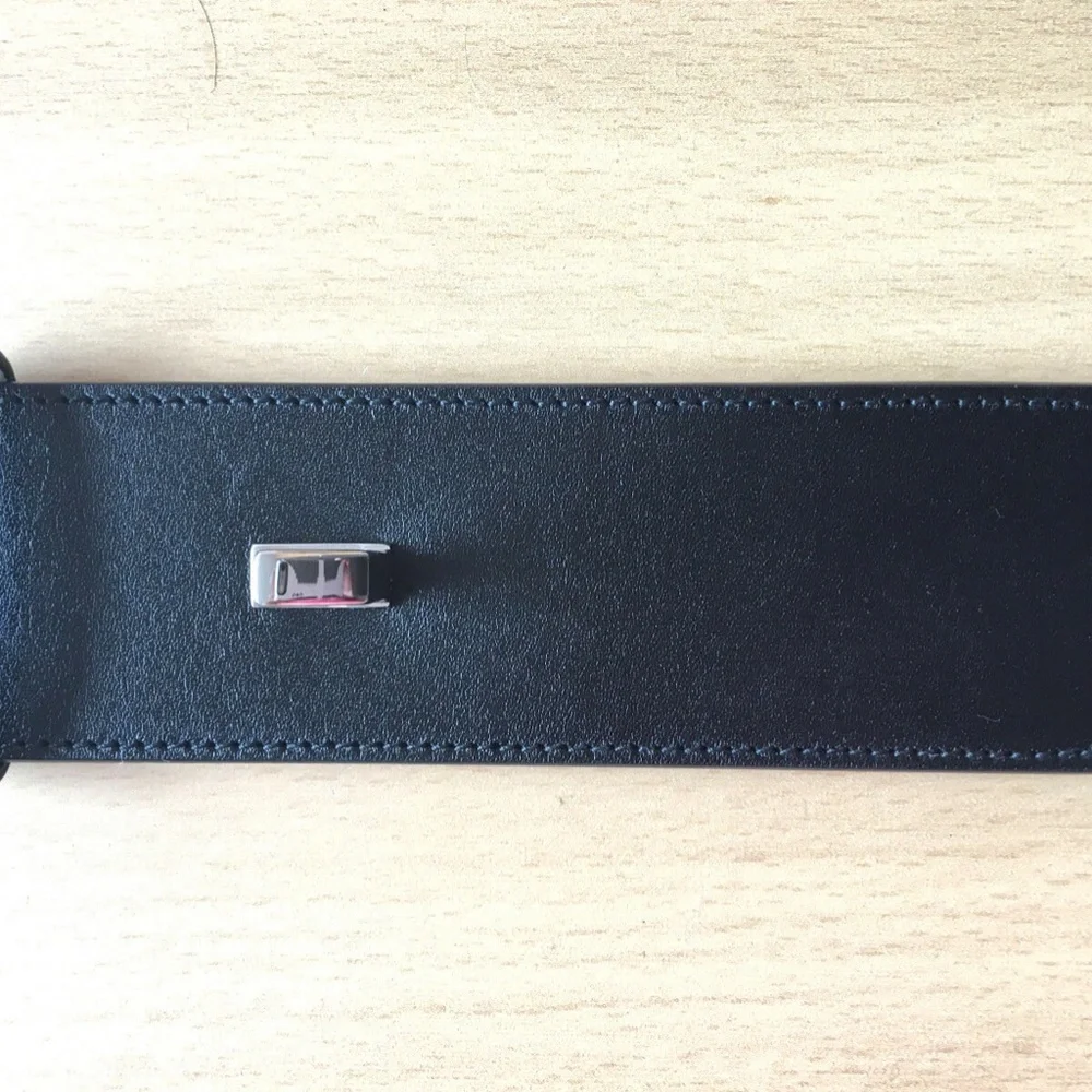 AUTHENTIC CHRISTIAN DIOR BLACK LEATHER LADIES BELT